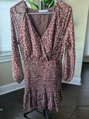 LUSH Brown Printed Top